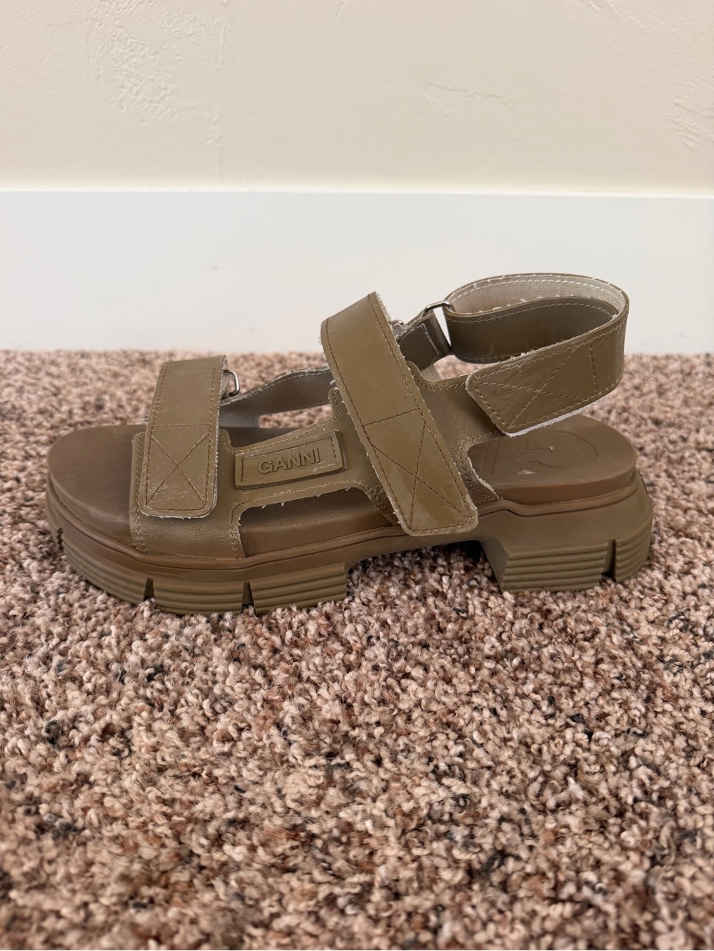 Ganni Women’s Rubber Recycled Sandals, size 40